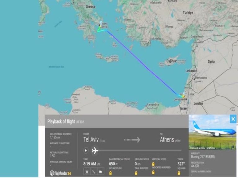 The Israeli presidential aircraft “Wing of Zion” landed TODAY in Athens!