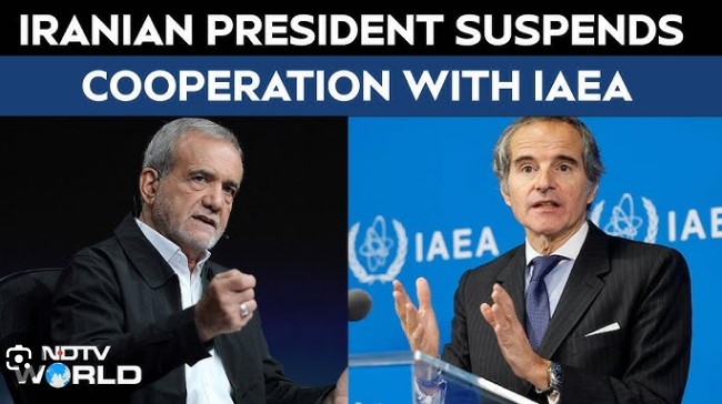 Iran’s President Signs Law Suspending Cooperation With IAEA in Response to US-Israeli Airstrikes