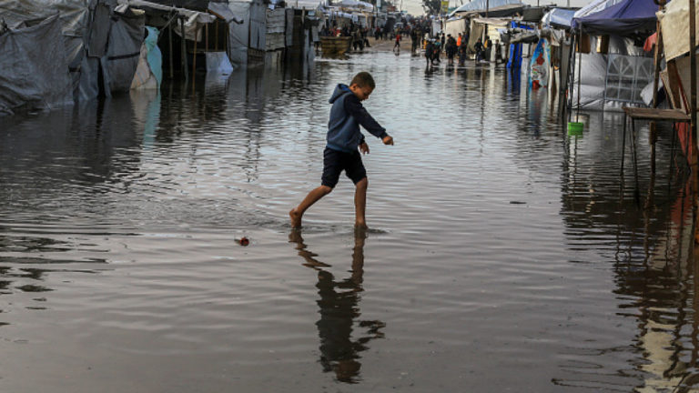 First major winter rains pummel Gaza and destroy makeshift shelters