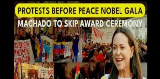 Norway | Protests erupted in rejection of Maria Corina Machado receiving Nobel Peace Prize