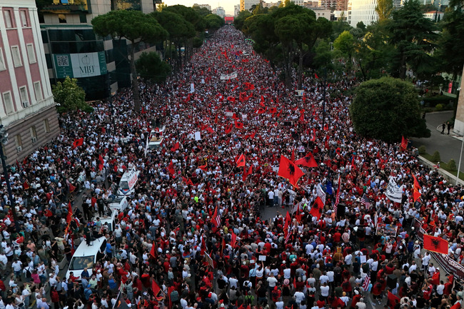 Albanian protesters rally against Kushner-backed resort in protected area